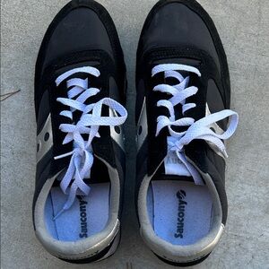 Saucony Black and Silver Jazz Sneakers